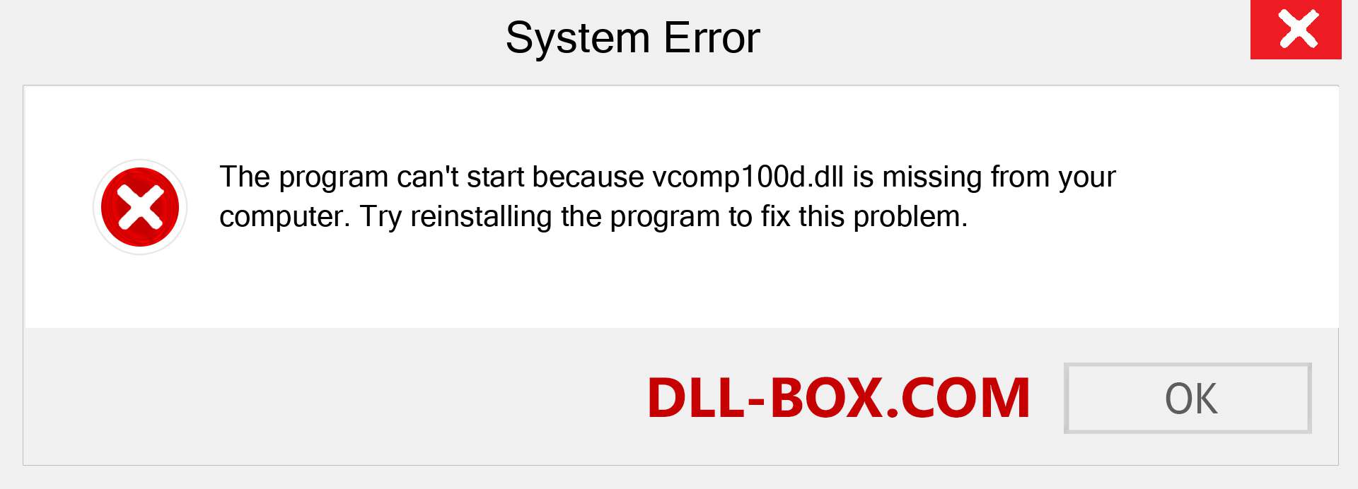  vcomp100d.dll file is missing?. Download for Windows 7, 8, 10 - Fix  vcomp100d dll Missing Error on Windows, photos, images